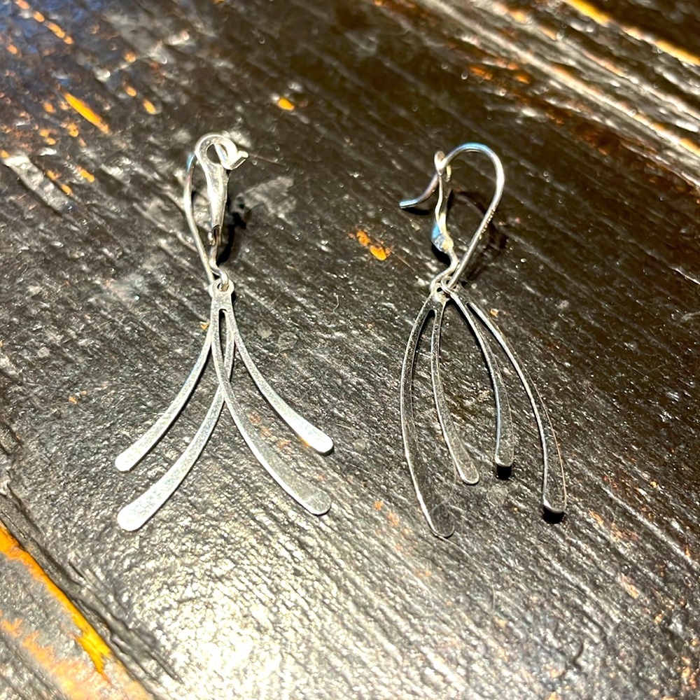 2/$20 NEW Sterling silver earrings - confetti / tassle shape!